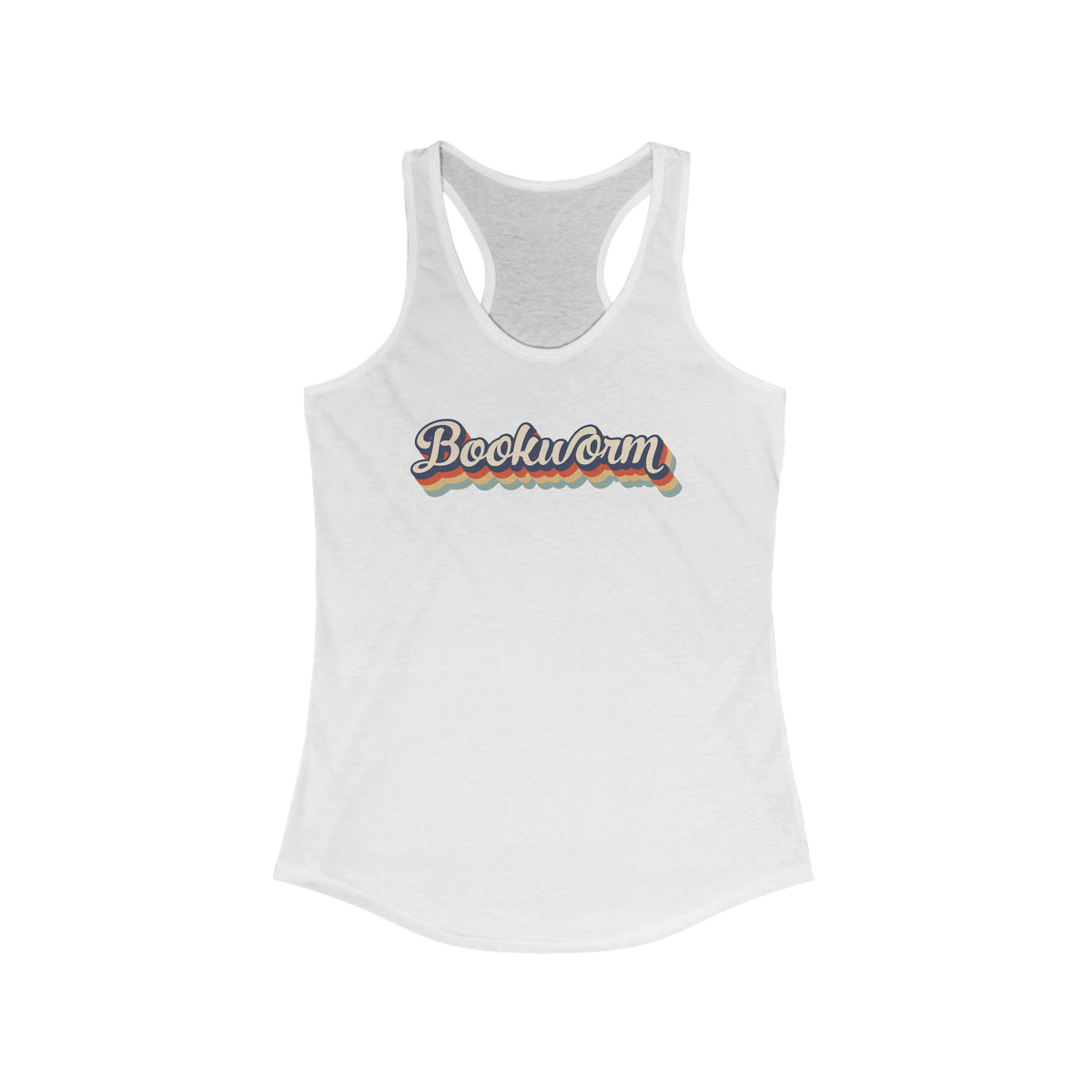 Retro Bookworm Book Lover Shirt | Bookish Gift | Women's Slim-fit Ideal Racerback Tank Top