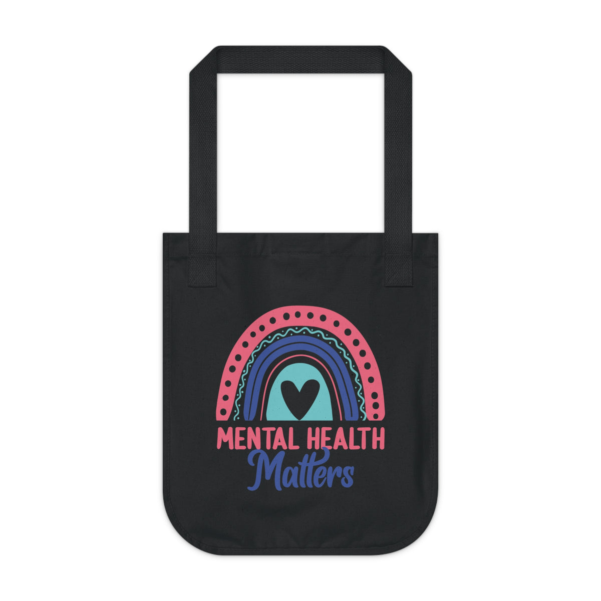 Mental Health Matters School Psychology Tote | Rainbow Gift | Organic Canvas Tote Bag