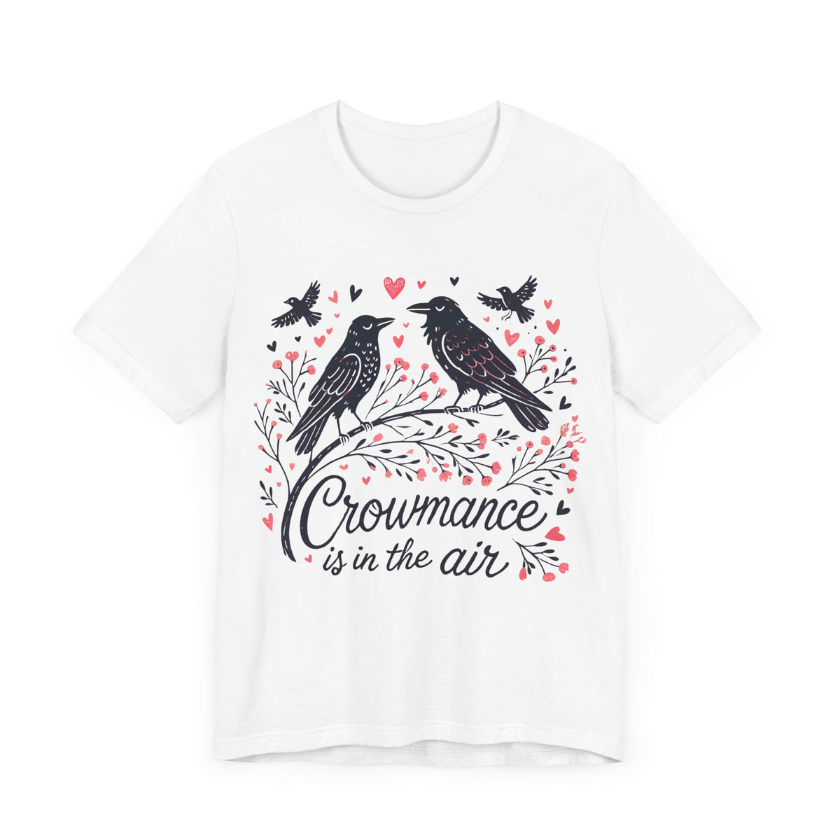 Crowmance Crow Valentine Shirt |  Funny Crow Corvid Shirt | Crow Gift for Bird Lovers | Nature Lover Gift | Unisex Jersey T-shirt