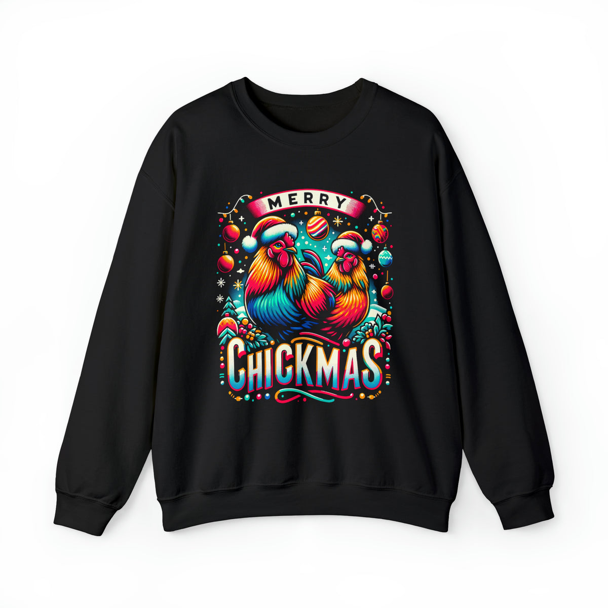 Merry Chickmas Christmas Chicken Shirt | Farm Life Chicken Farmer Gift  | Unisex Crewneck Sweatshirt