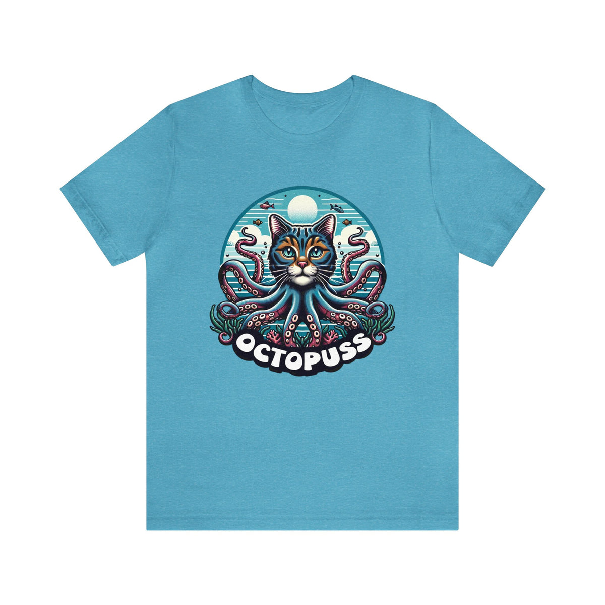Octopuss Beach Bum Funny Cat Octopus Shirt | Cat Lover Gift | Beach Bum Shirt | Unisex Jersey T-shirt