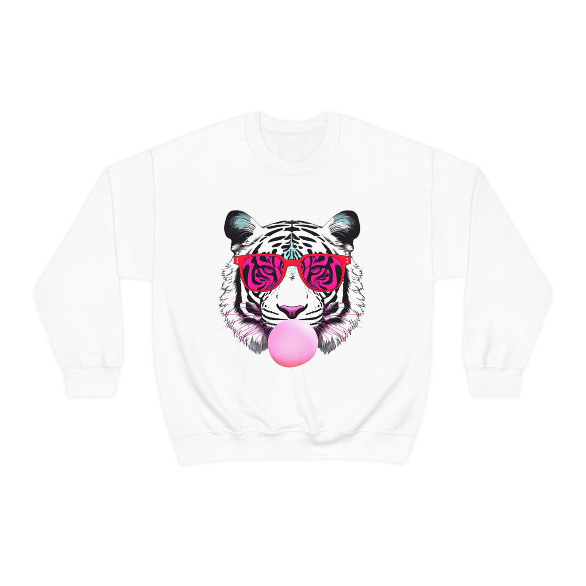 Bubblegum Pink Tiger Shirt | Tiger Face Shirt | Pop Art Shirt | Gift for Animal Lover Summer Shirt | Unisex Crewneck Sweatshirt