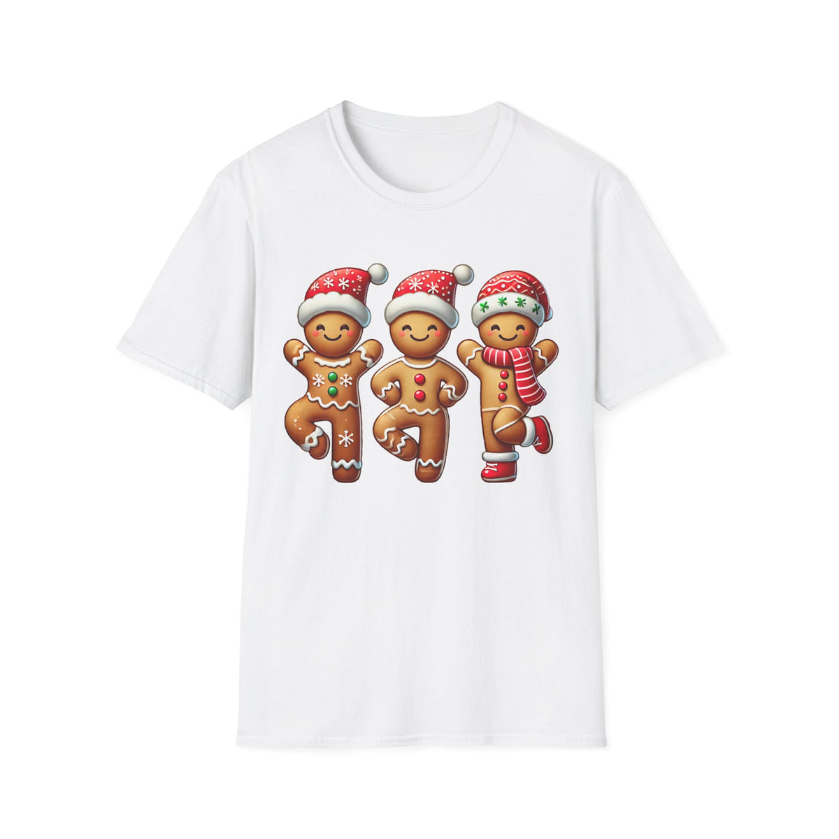 Dancing Gingerbread Cookies Christmas Shirt | Cute Gingerbread Man Shirt | Christmas Gift For Dancer | Unisex Soft Style T-Shirt