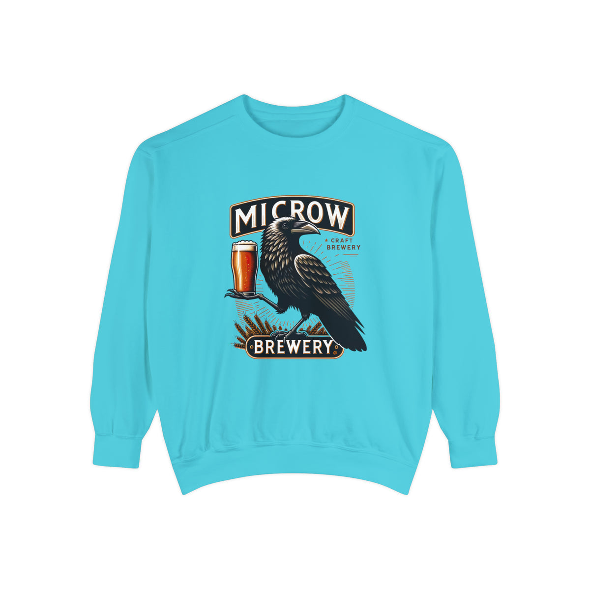 Funny Beer Sweatshirt | Retro Crow Shirt | Bird Lover Gift | Microbrewery Craft Beer Shirt | Comfort Colors Unisex Garment-Dyed Sweatshirt