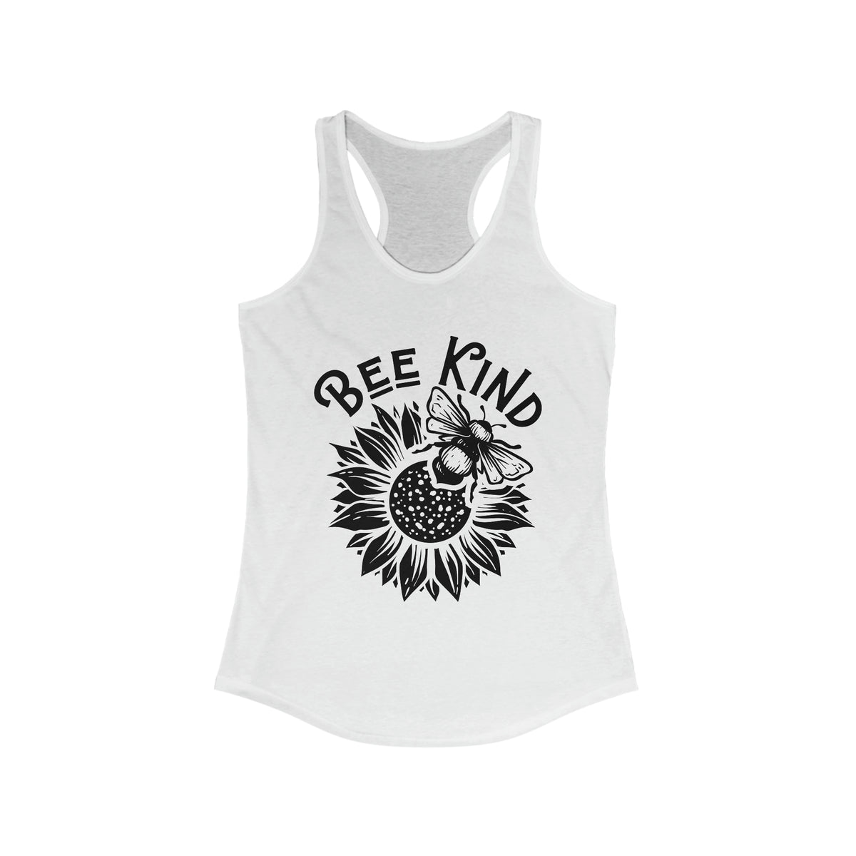 Be Kind Cute Bee Shirt | Bee Kind Sunflower Shirt | Nature Lover Gift for Her | Kindness Shirt | Women's Slim Fit Racerback Tank