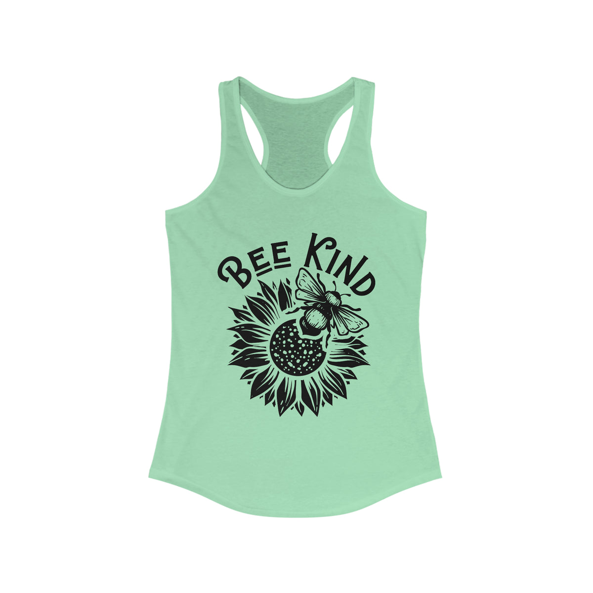 Be Kind Cute Bee Shirt | Bee Kind Sunflower Shirt | Nature Lover Gift for Her | Kindness Shirt | Women's Slim Fit Racerback Tank