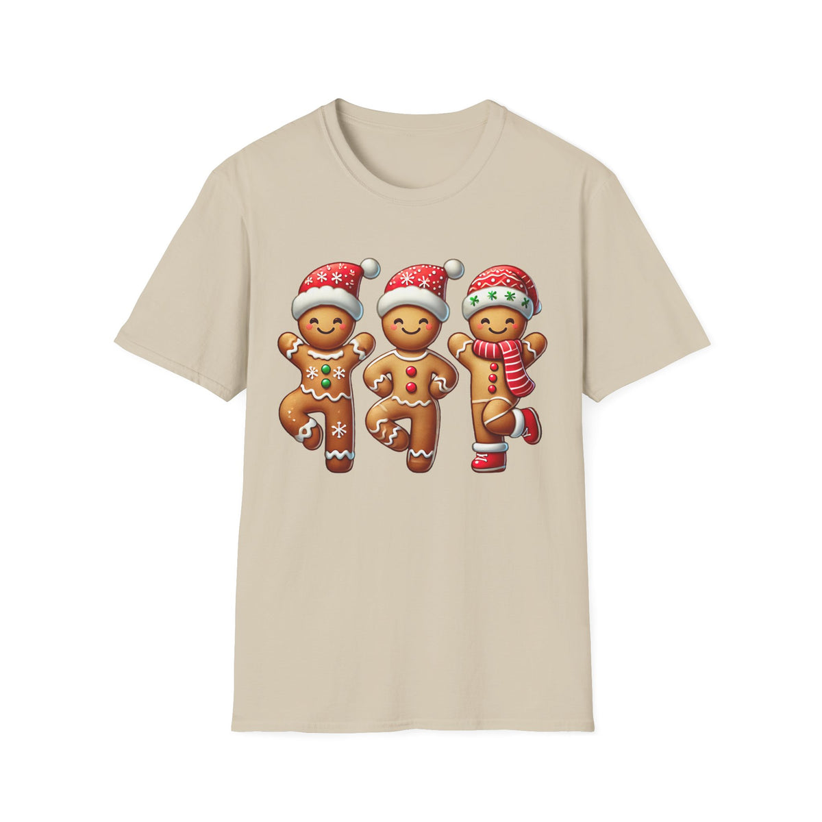 Dancing Gingerbread Cookies Christmas Shirt | Cute Gingerbread Man Shirt | Christmas Gift For Dancer | Unisex Soft Style T-Shirt