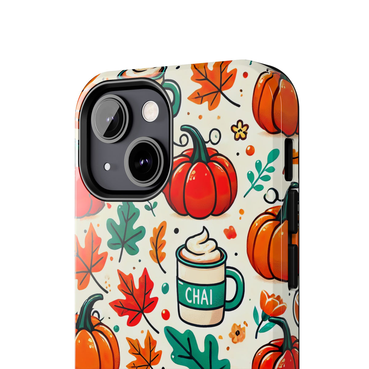 Pumpkin Fall Chai Tea Phone Case | iPhone 15 14 13 12 Phone Case | Fall Gift For Her | Tough Impact-resistant Phone Case