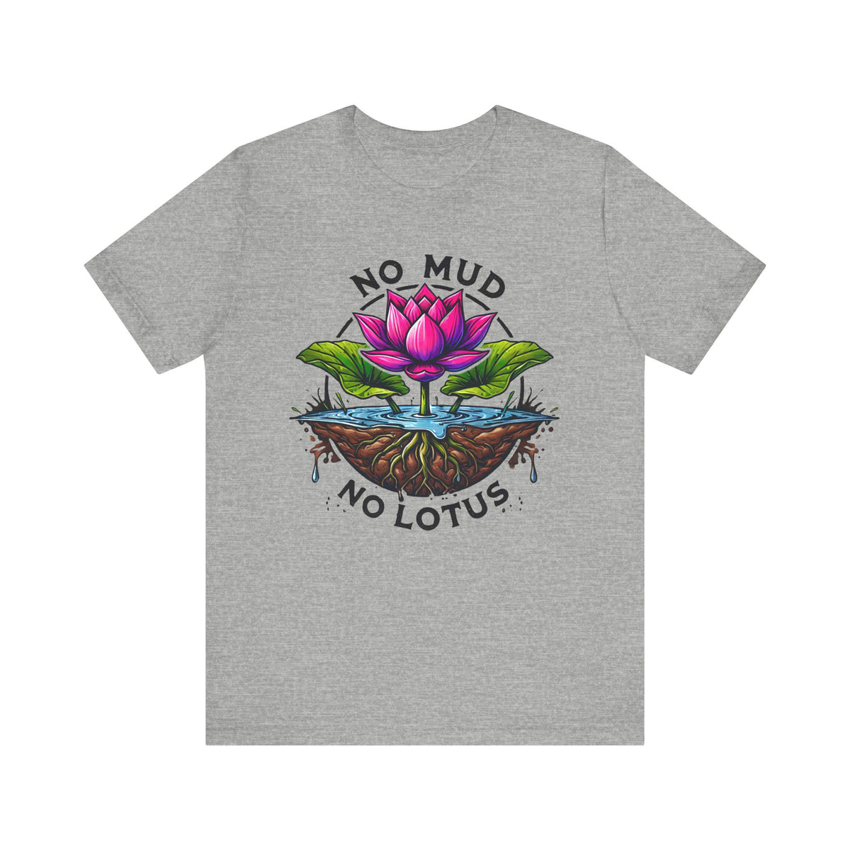 No Mud No Lotus Inspirational Quote Shirt | Lotus Flower Zen Shirt | Mindfulness Gift For Her | Positive Thoughts Yoga Shirt | Unisex Jersey T-shirt