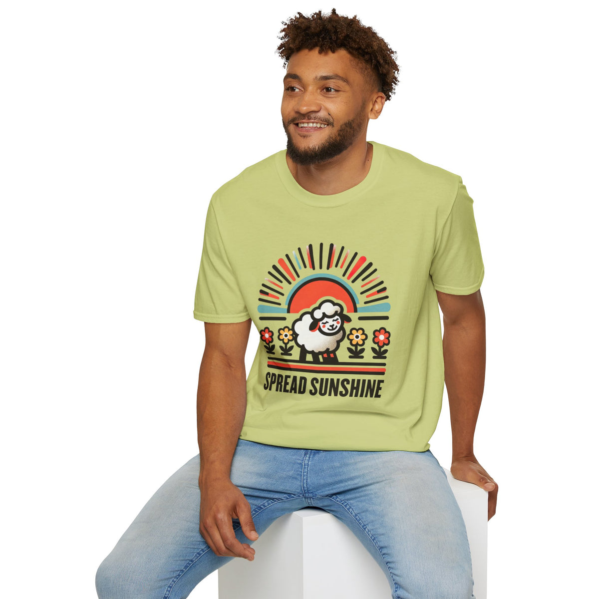 Spread Sunshine Cute Sheep Shirt | California Sunshine shirt | Nature Lover Gift | Unisex Soft style T-Shirt