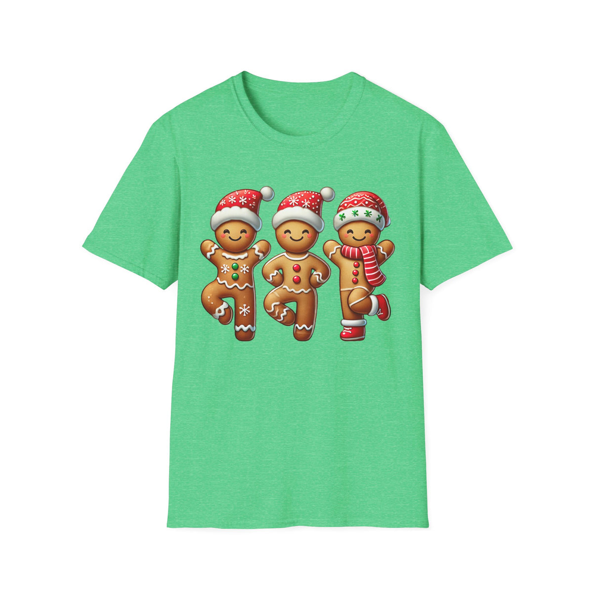 Dancing Gingerbread Cookies Christmas Shirt | Cute Gingerbread Man Shirt | Christmas Gift For Dancer | Unisex Soft Style T-Shirt