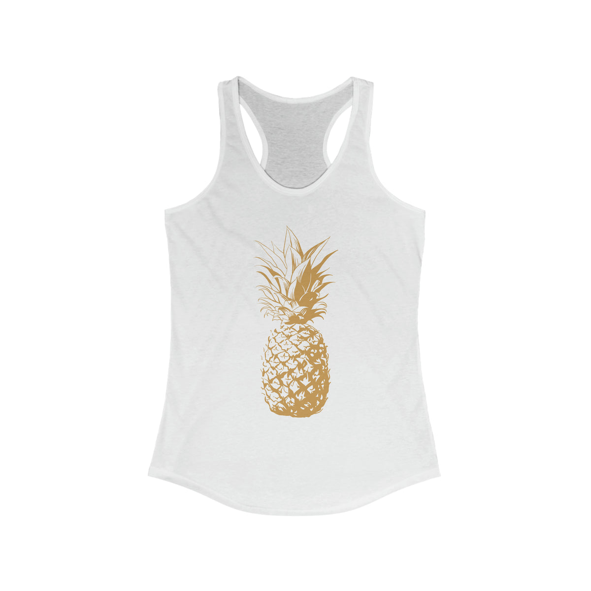 Gold Pineapple Beach Bum Aesthetic Shirt | Hawaiian Gift  | Women's Ideal Racerback Tank Top