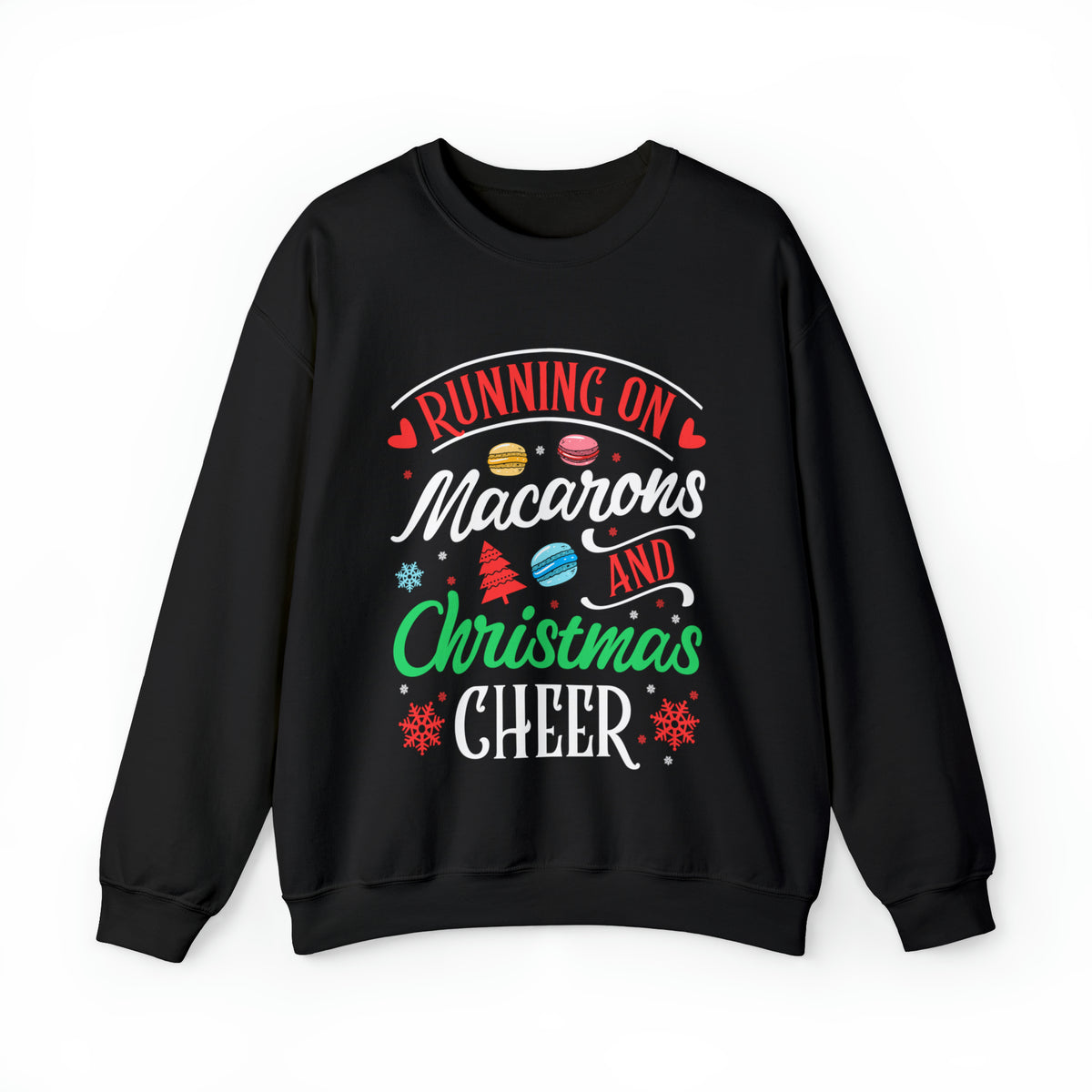 Macarons & Christmas Cheer Baking Shirt | Cookie Baking Gifts | Unisex Heavy Blend Crewneck Sweatshirt