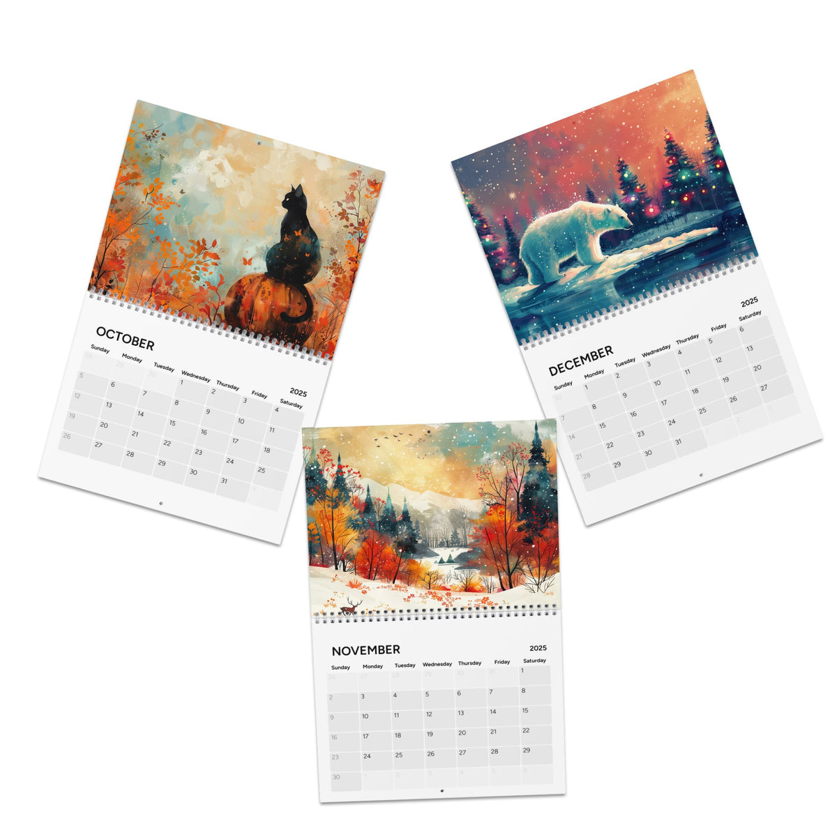 Nature's Whimsy 2025 Calendar | Expressionistic Art Calendar | Whimsical Art Calendar | Nature Lover Gift |  Classic Wall Calendar