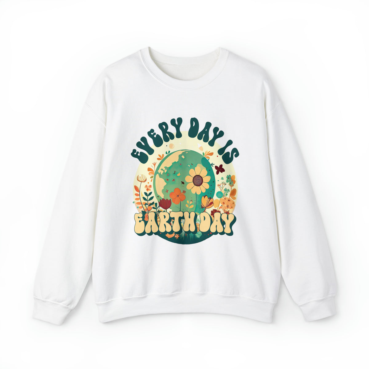 Every Day Is Earth Day Shirt | Mother Earth Flower shirt | Nature Shirt | Gift For Her | Unisex Crewneck Sweatshirt