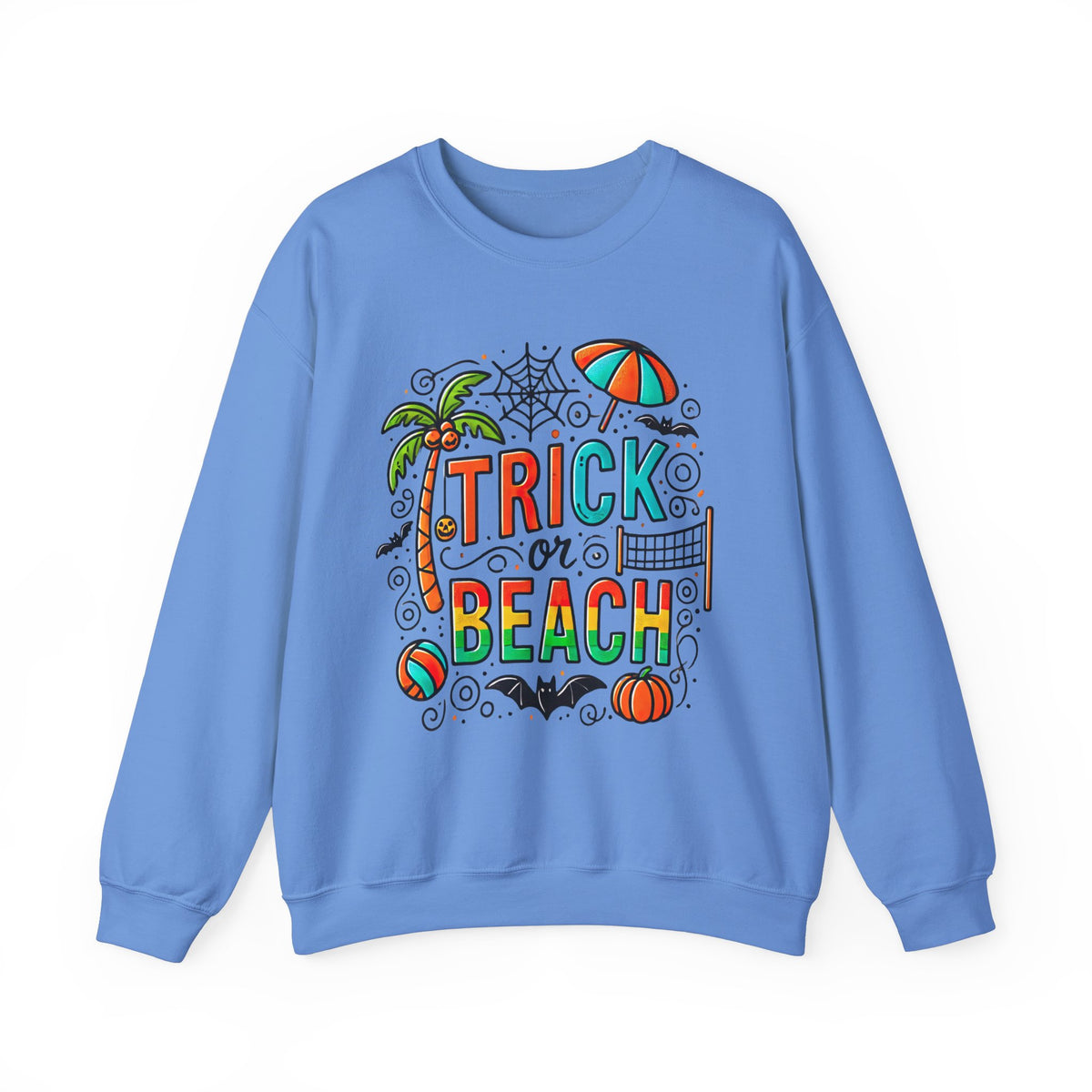 Trick Or Beach Beach Bum Halloween Shirt | Funny Halloween Gift For Beach Lover | Trick Or Treat Shirt | Unisex Crewneck Sweatshirt