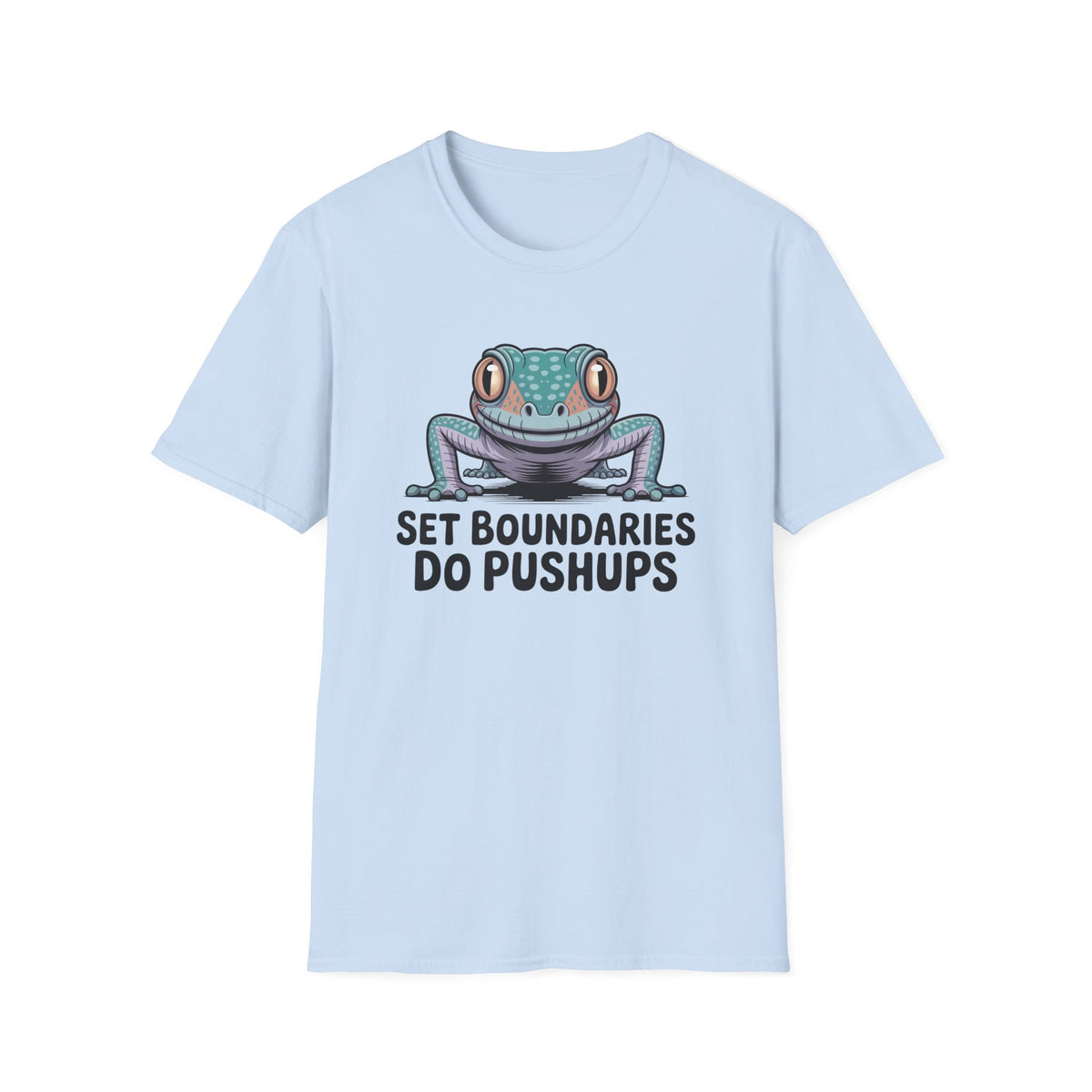 Set Boundaries Do Pushups Funny Lizard Shirt | Gym Motivation Shirt | Self Care Workout T-shirt |  Unisex Soft style T-Shirt