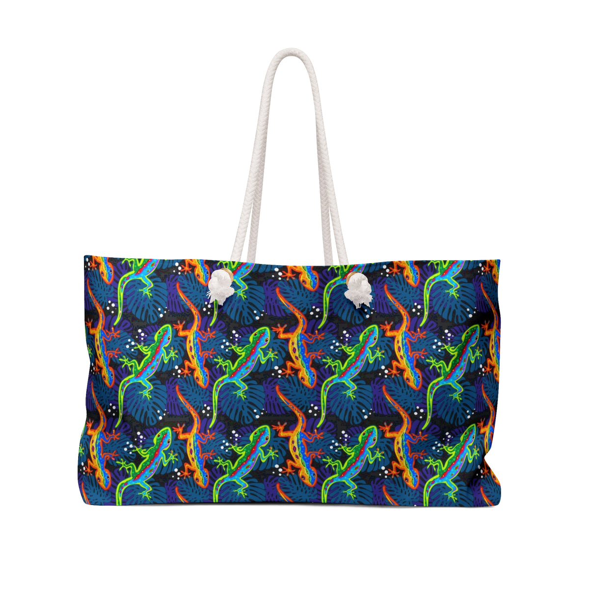 Gecko Lizard Neon Line Art Weekender Bag | Art Nature Gift | Beach Weekend Tote