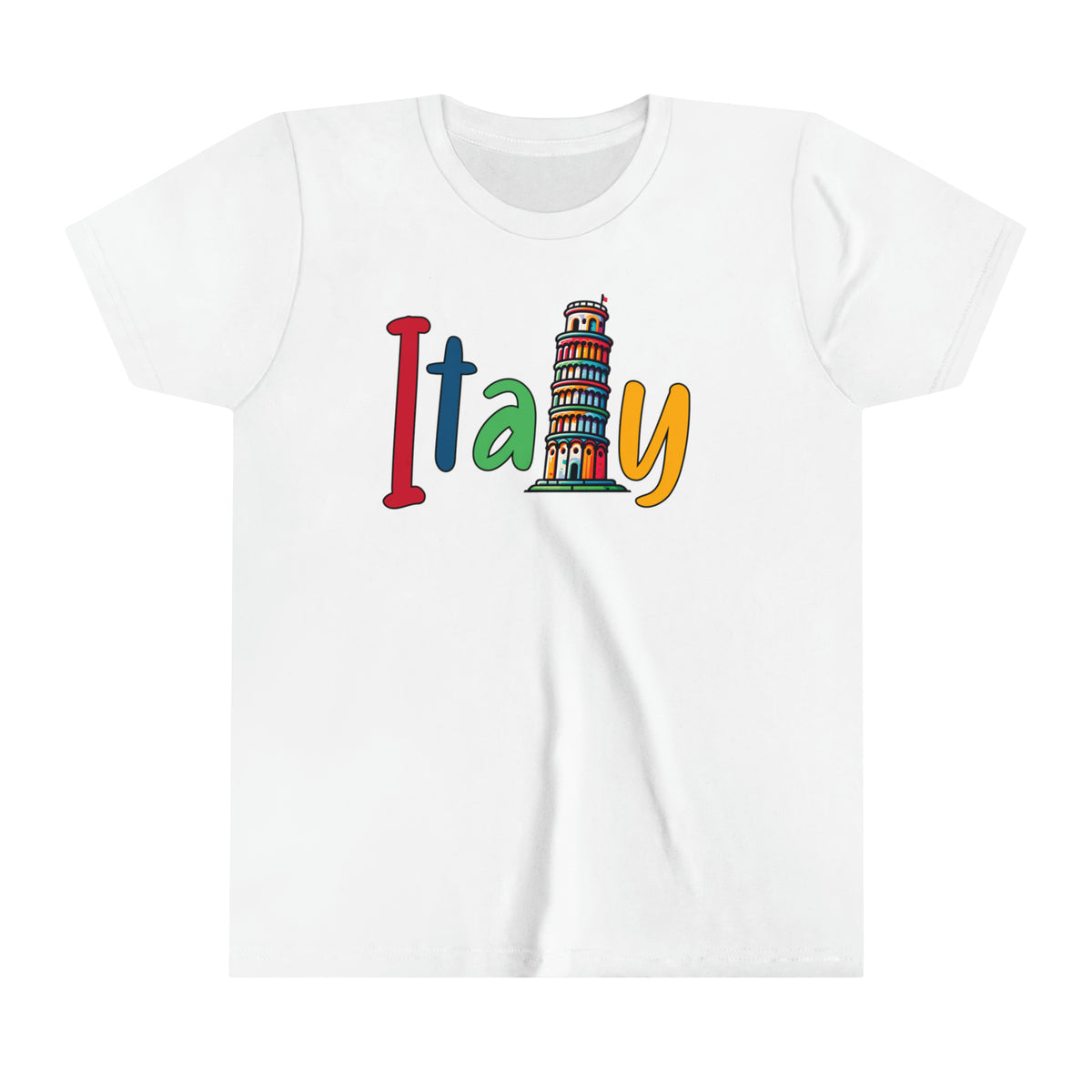 Cute Italy Trip shirt | Italy Vacation Shirt | World Traveler Italian Gift | Leaning Tower of Pisa | Super Soft Youth Jersey T-shirt