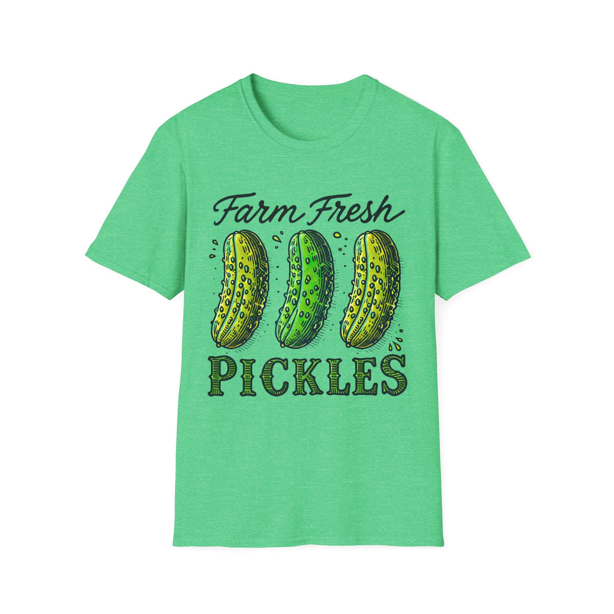 Farm Fresh Pickles Funny Pickle Shirt | Cute Pickle Pun Shirt | Pickle Lover Gift | Farmers Market Garden Shirt | Unisex Soft style T-Shirt