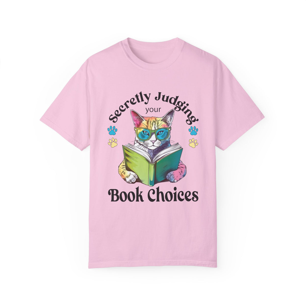 Cat judging Funny Cat Book Lover Shirt | Book Lover Gift | Unisex Garment-Dyed T-shirt