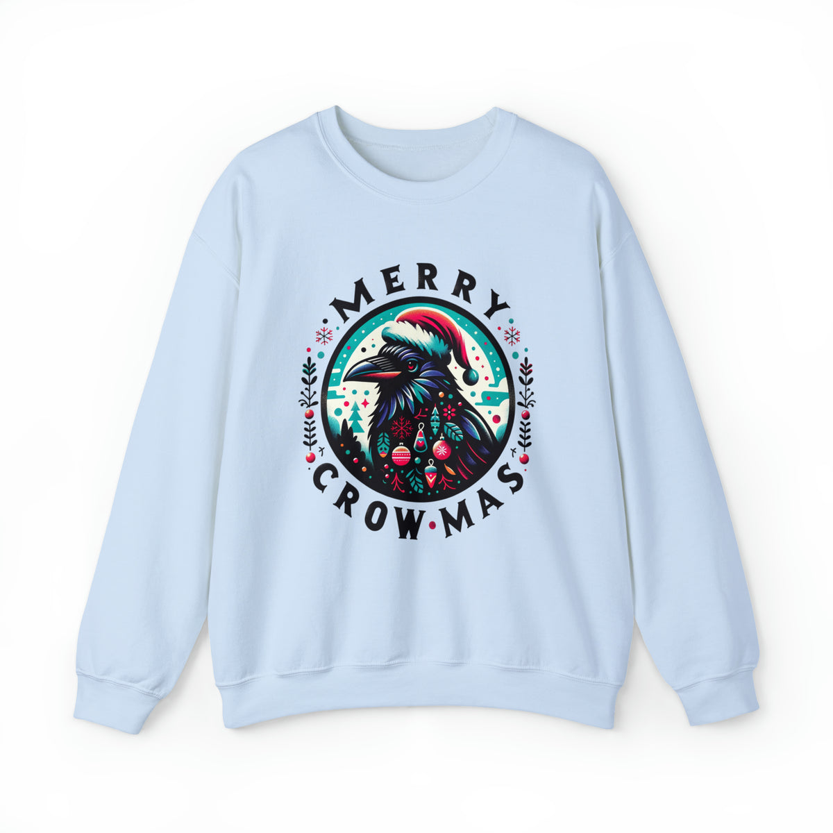 Merry Crowmas Christmas Crow Shirt | Animal Lover Crow Gift  | Unisex Crewneck Sweatshirt