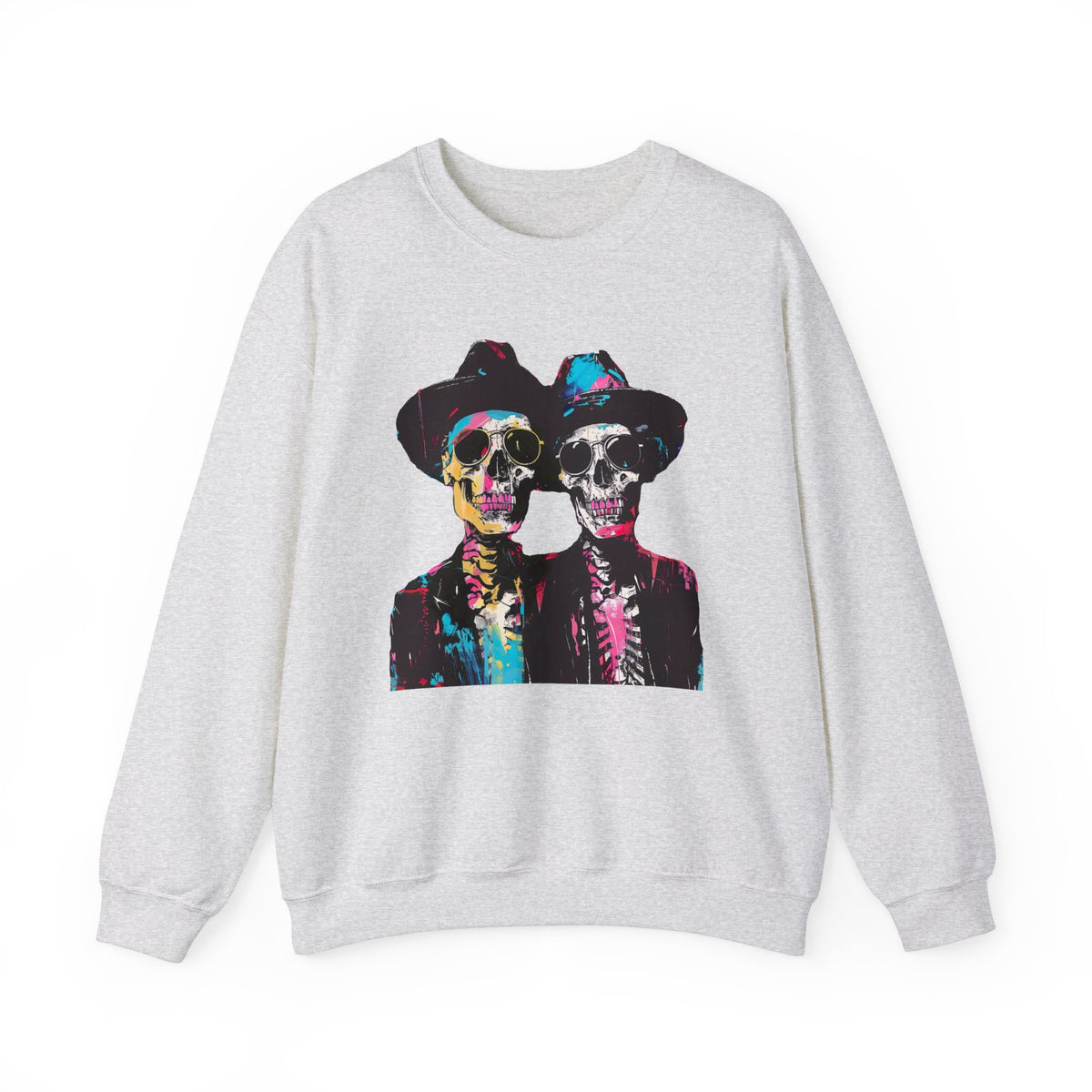 Neon Urban Art Halloween Skeleton Shirt | Expressionist Art Shirt | Unisex Crewneck Sweatshirt