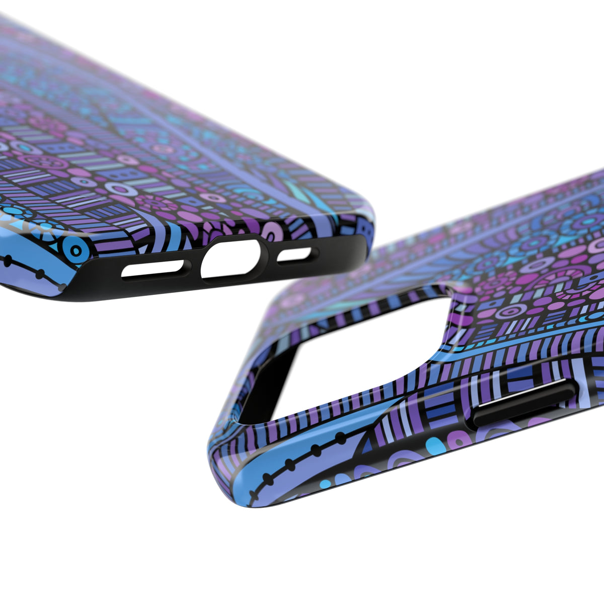 Purple Geometric Design iPhone 15 14 13 12 11 Case (all models) | Abstract Design | Tough Phone Case