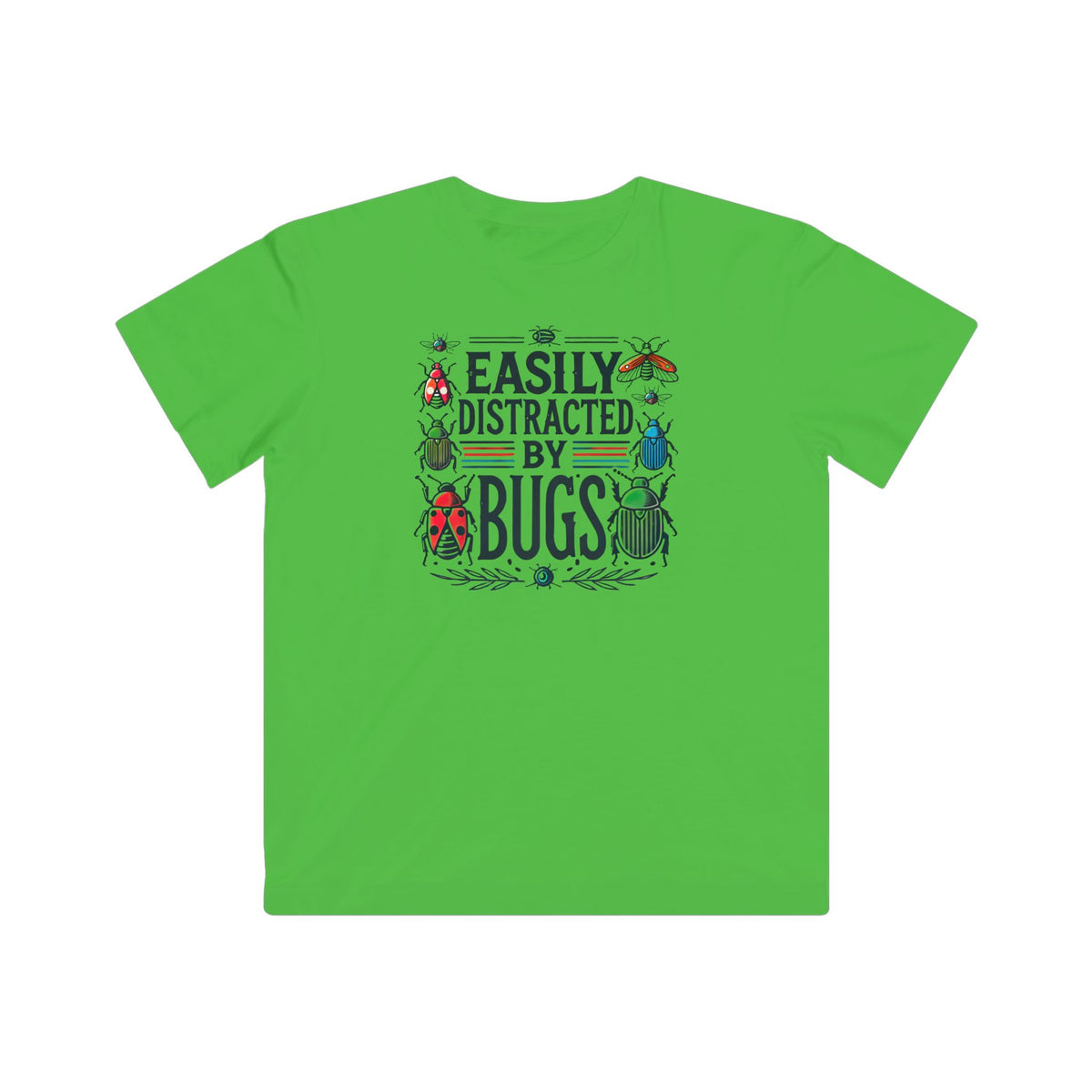 Easily Distracted By Bugs Funny Insect Shirt | Entomology Shirt | Nature Lover Gift | Bug Lover Shirt | Kids Fine Jersey T-shirt