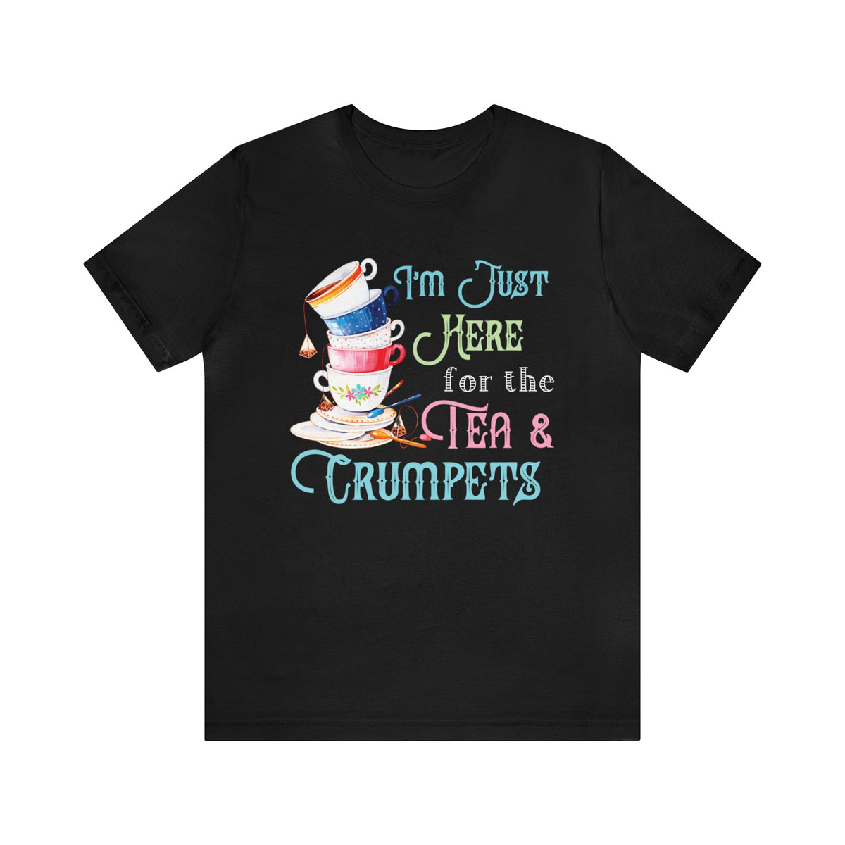 Tea & Crumpets Tea Cups Funny Shirt | Tea Lover Gift | Unisex Jersey T-shirt