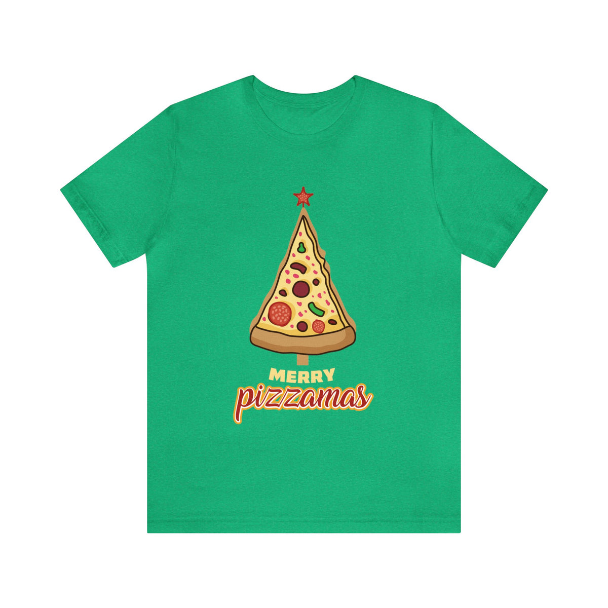 Merry Pizza Christmas Funny Shirt | Pizza Lover Gift | Bella Canvas Unisex Jersey T-shirt