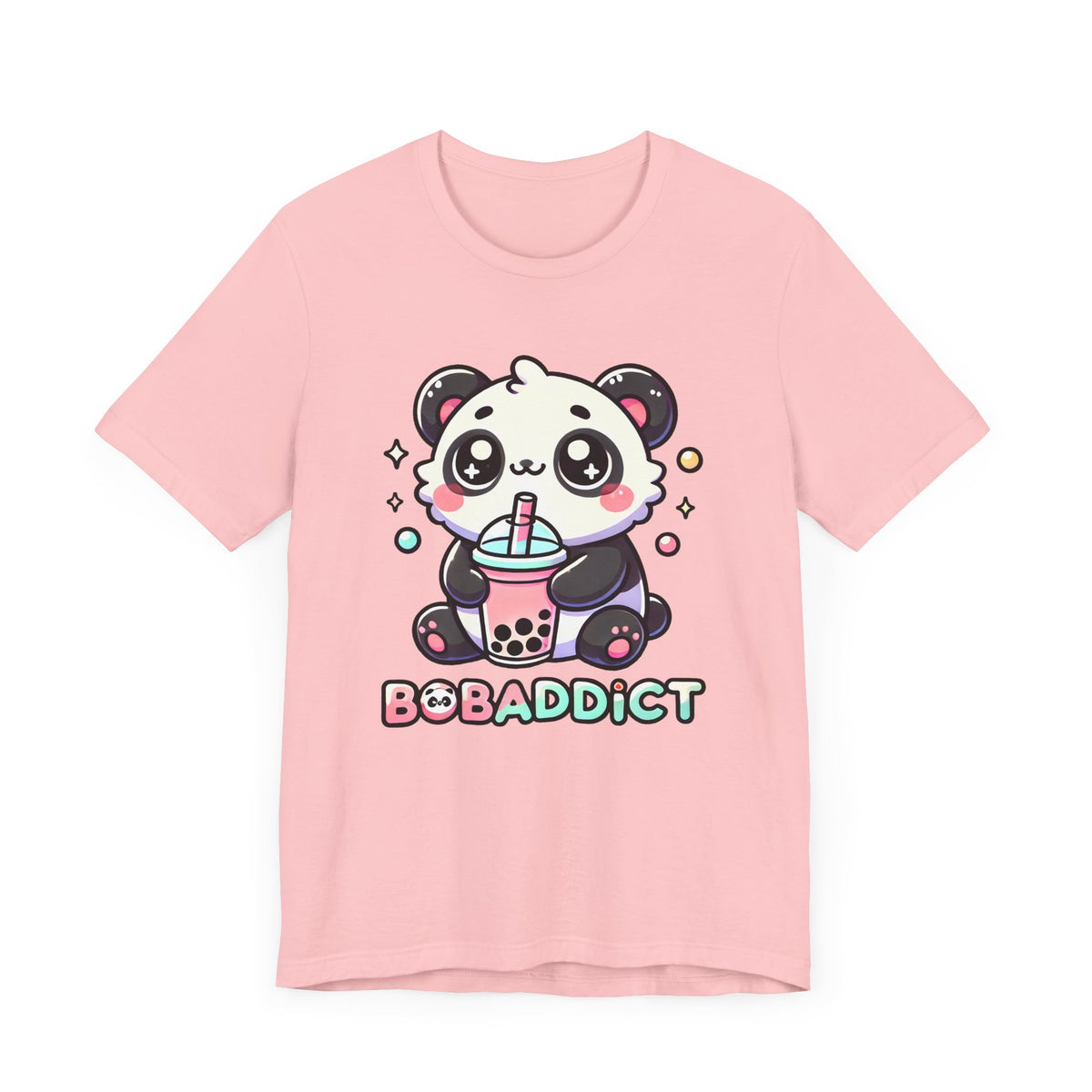 Boba Addict Cute Panda Bear Boba Tea Shirt | Kawaii Boba Shirt | Bubble Tea Lover Shirt  | Bella Canvas Unisex Jersey T-shirt