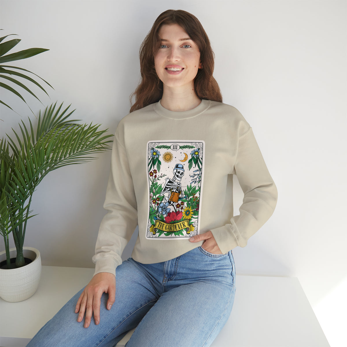 The Gardener Tarot Card Gardening Shirt | Tarot Card Gardener Gift | Unisex Crewneck Sweatshirt