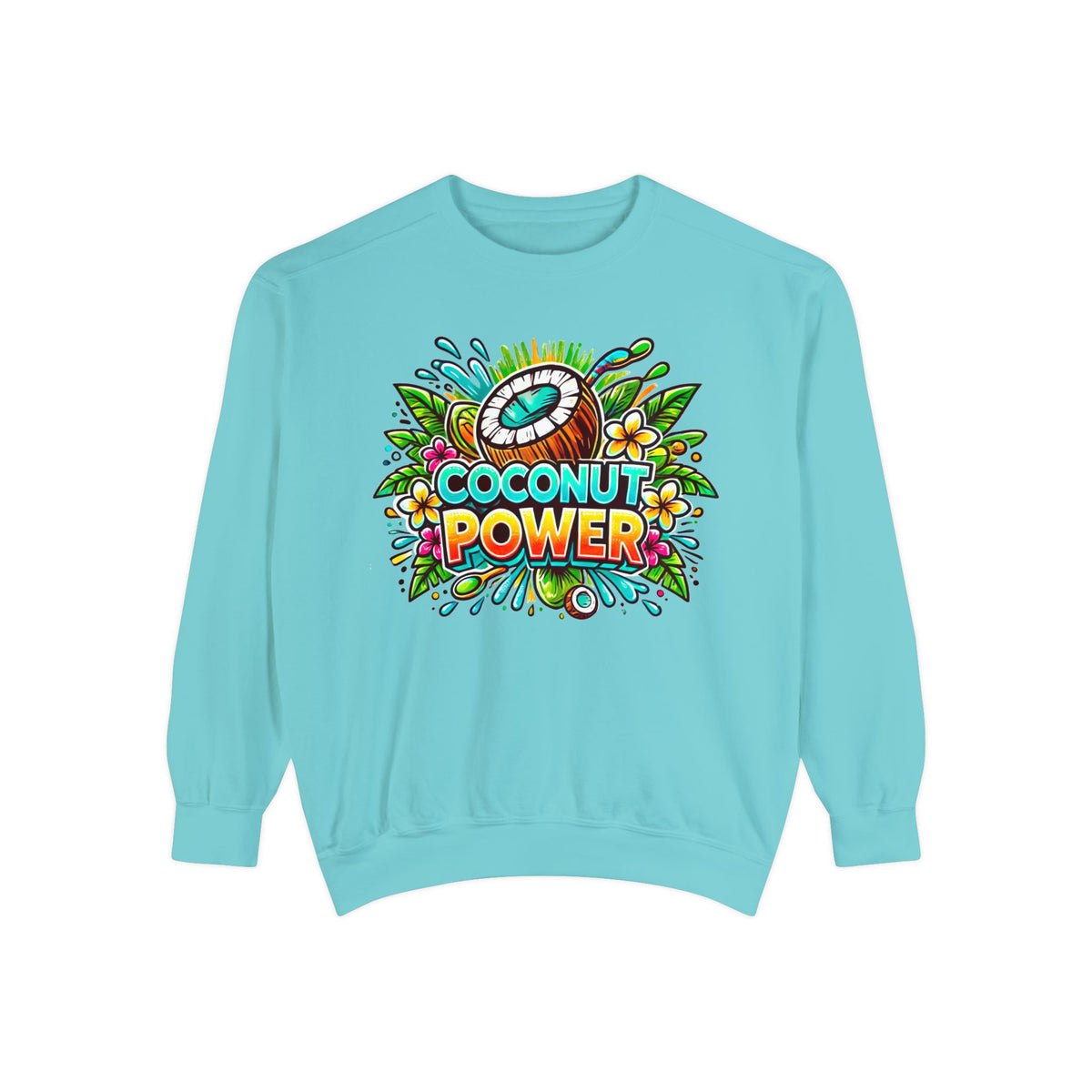 Coconut Power Beach Bum Shirt | Kamala Coconut Shirt |  Aesthetic Summer Shirt | Unisex Garment-Dyed Sweatshirt