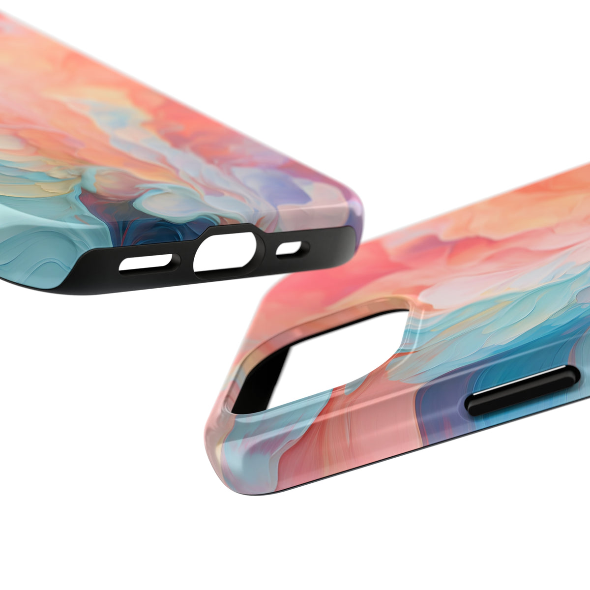 Pastel Summer Abstract Art iPhone 15 Case | iPhone 11 12 13 14 15 | Paint Brushstrokes Effect | Tough Phone Case