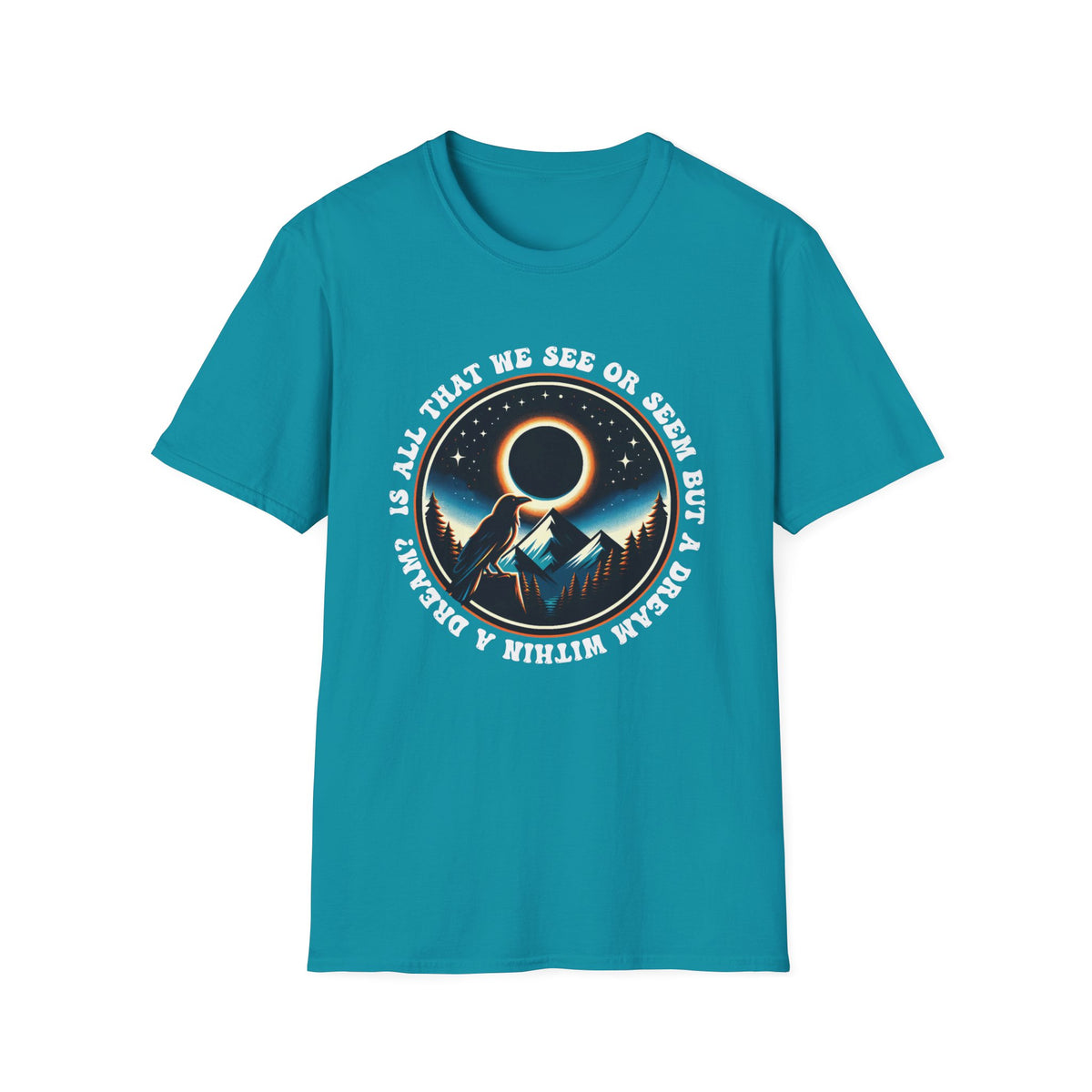 Raven Total Eclipse Shirt | Edgar Allan Poe Quote Shirt | Bookworm Gift | Total Solar Eclipse 2024 | Unisex Soft Style T-shirt