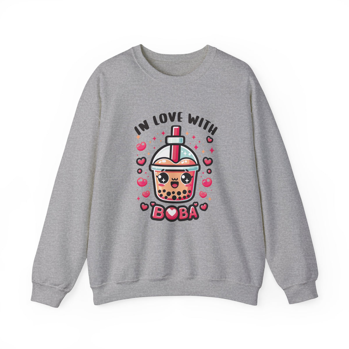 In Love With Boba Tea Lover Kawaii Shirt |  Cute Kawaii Valentine's Day Gift for Her | Unisex Crewneck Sweatshirt