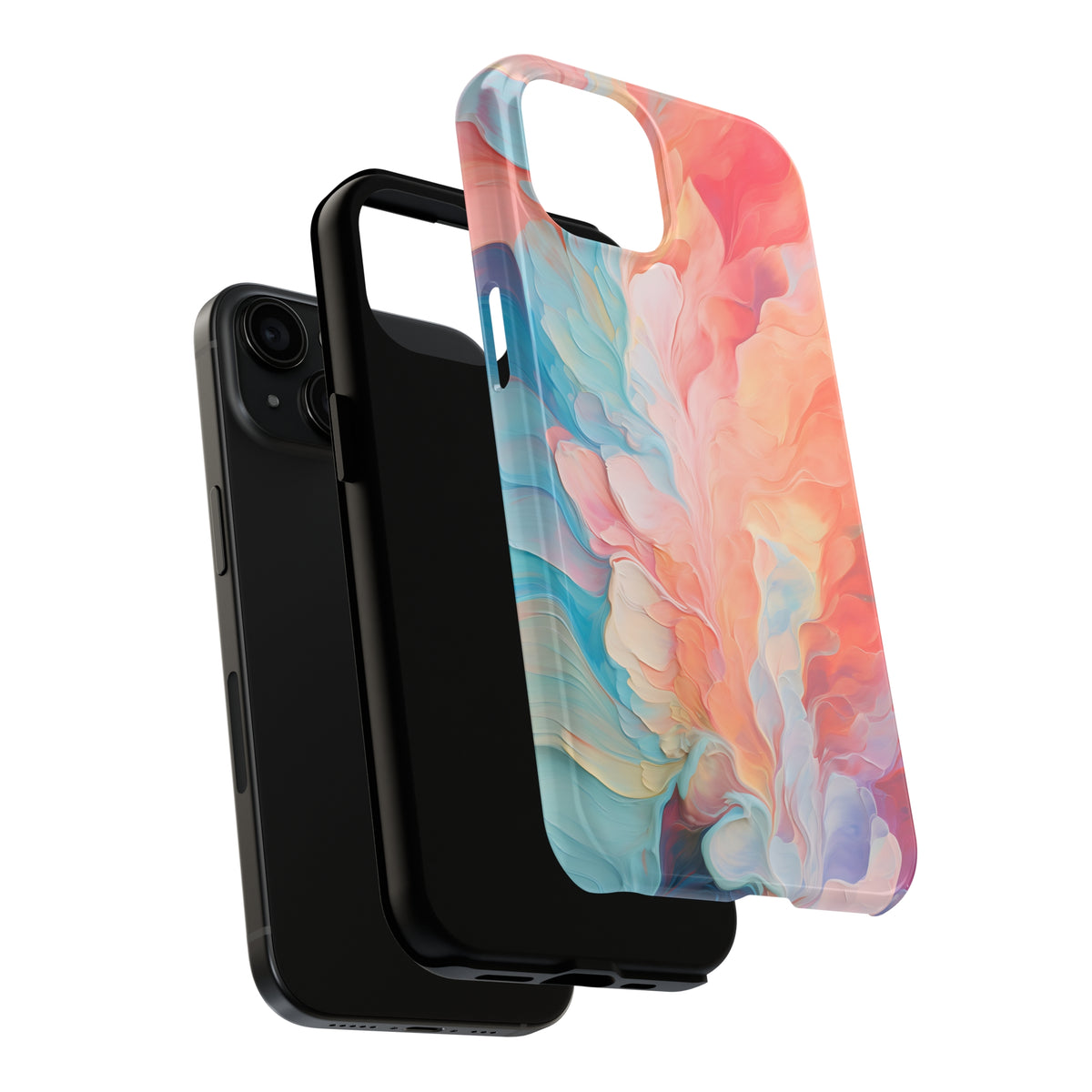 Pastel Summer Abstract Art iPhone 15 Case | iPhone 11 12 13 14 15 | Paint Brushstrokes Effect | Tough Phone Case