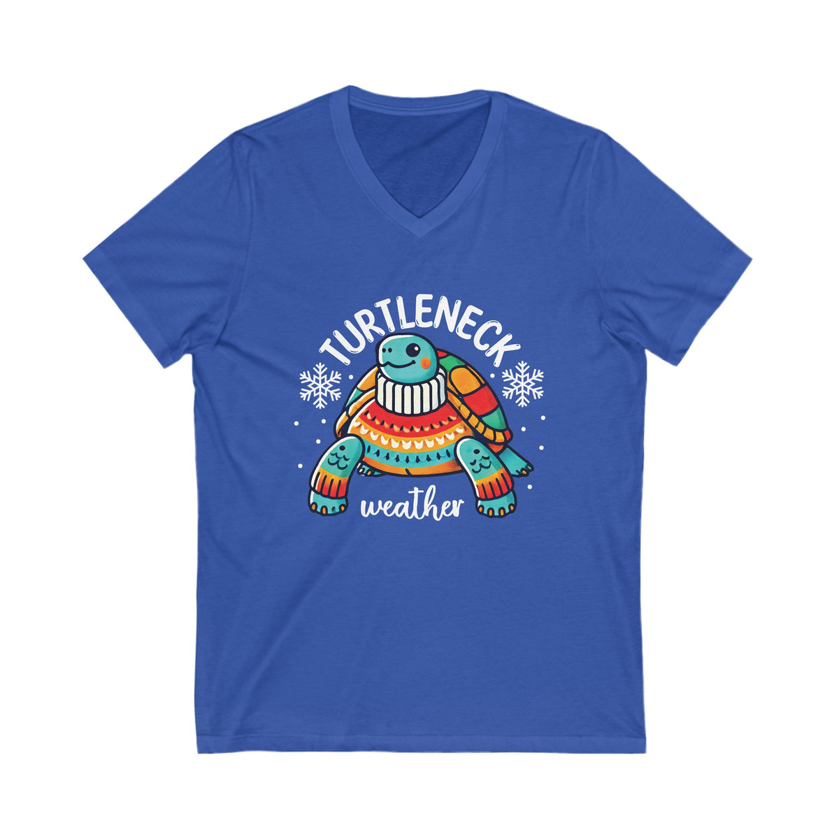 Turtleneck Weather Cute Turtle Shirt | Winter Shirt | Turtle Lover Gift | Unisex Jersey V-Neck T-shirt