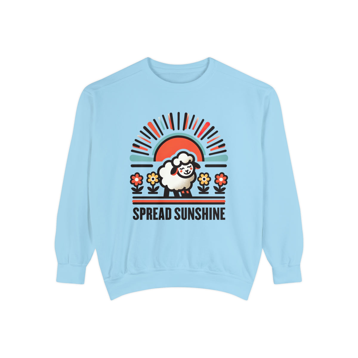 Spread Sunshine Cute Sheep Shirt | California Sunshine shirt | Nature Lover Gift | Unisex Garment-Dyed Sweatshirt
