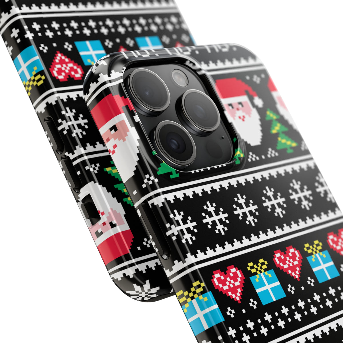 Santa Ugly Christmas Sweater iPhone Case | iPhone 15 14 13 12 11 Phone Case | Santa Christmas Gift | Tough Impact-resistant Phone Case