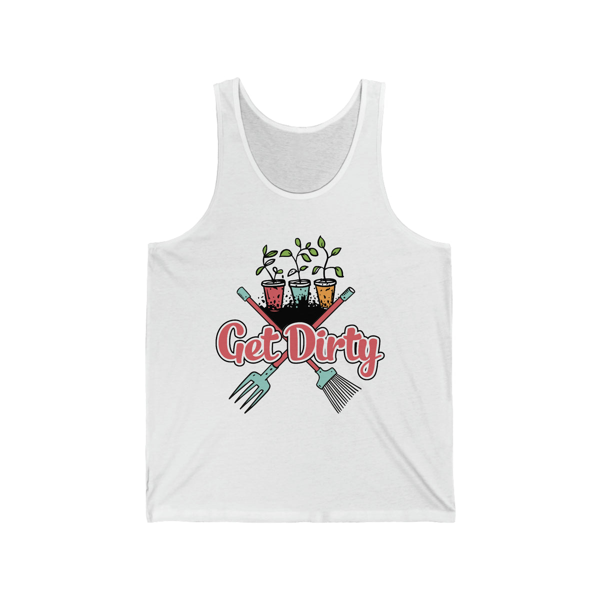 Get Dirty Plant Lady Funny Gardening Shirt | Plant Lover Gift | Unisex Jersey Tank Top