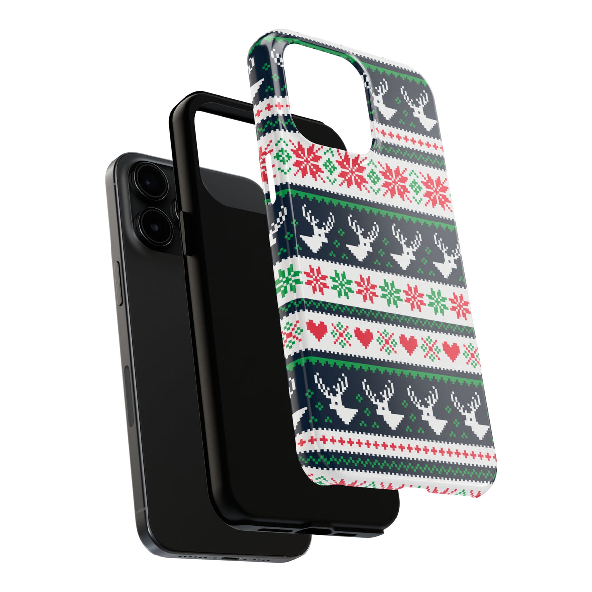 Ugly Christmas iPhone Case | iPhone 15 14 13 12 11 Phone Case | Reindeer Christmas Gift | Tough Impact-resistant Phone Case