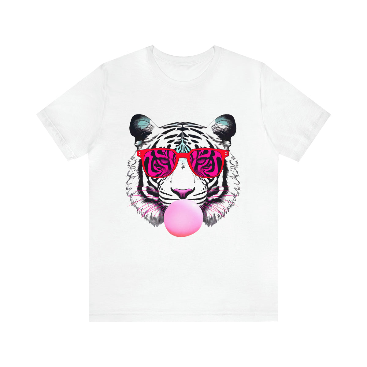 Bubblegum Pink Tiger Shirt | Tiger Face Shirt | Pop Art Shirt | Gift for Animal Lover Summer Shirt | Unisex Jersey T-shirt