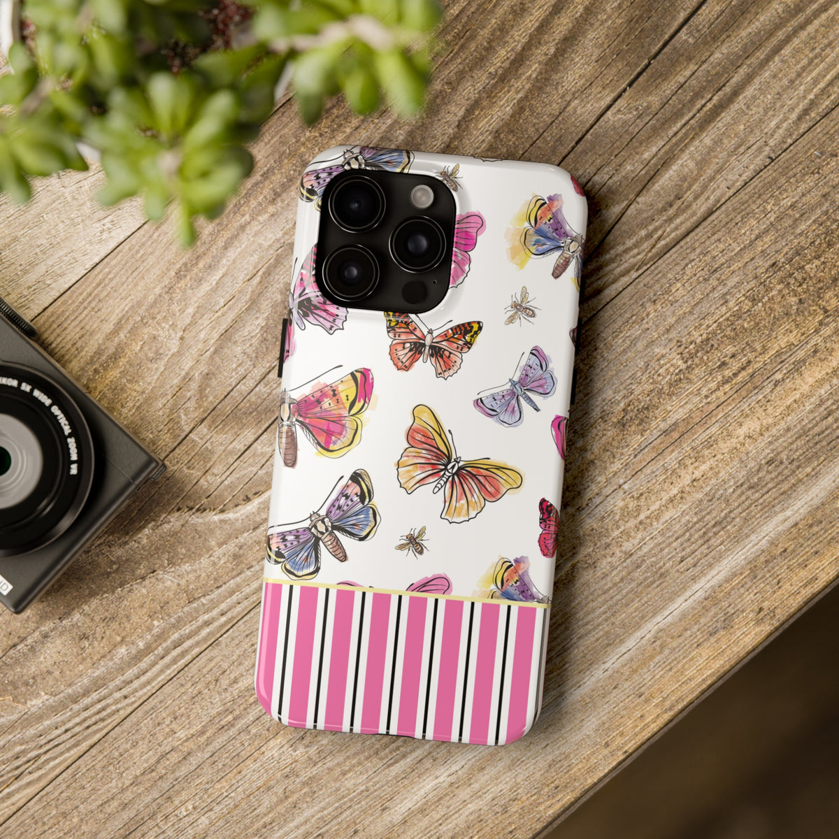 Cute Butterfly Print iPhone 15 14 13 12 11 Case