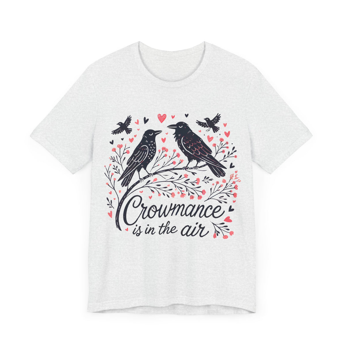 Crowmance Crow Valentine Shirt |  Funny Crow Corvid Shirt | Crow Gift for Bird Lovers | Nature Lover Gift | Unisex Jersey T-shirt