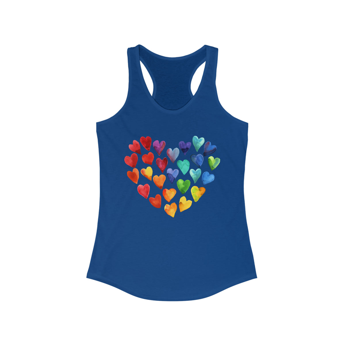 Watercolor Art Hearts Love Aesthetic Shirt | Valentine's Day Gift | Women's Ideal Racerback Tank Top