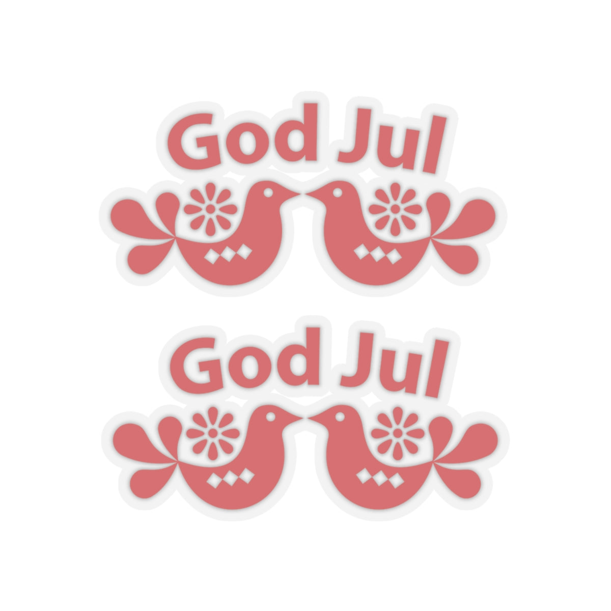 God Jul Folk Art Vinyl Sticker Set | Scandi Nordic Norwegian Christmas Gifts | Vinyl Kiss-Cut Stickers