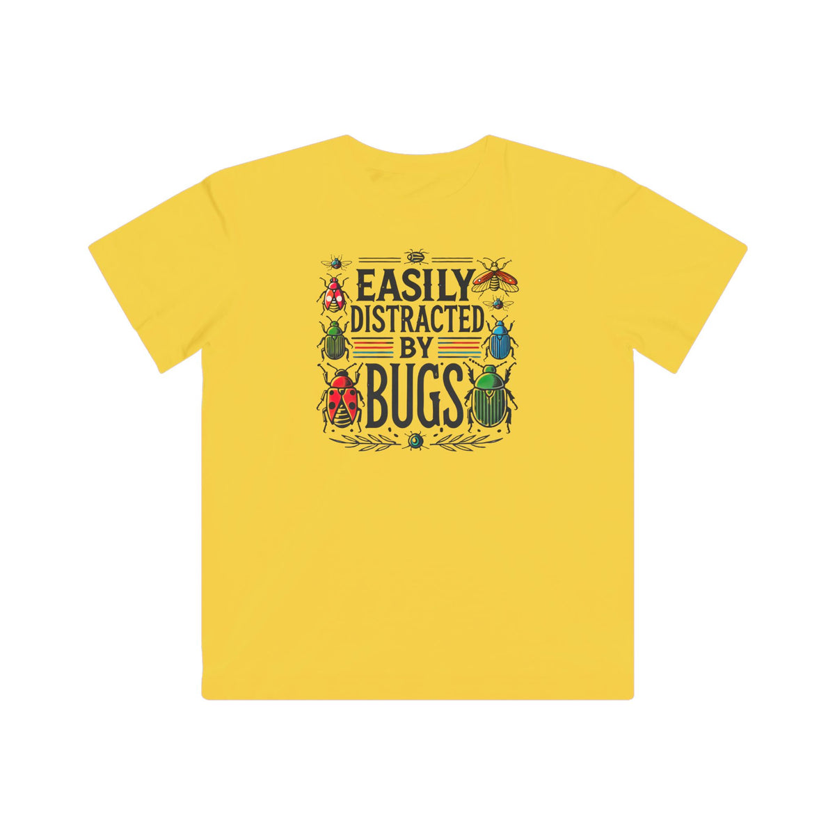 Easily Distracted By Bugs Funny Insect Shirt | Entomology Shirt | Nature Lover Gift | Bug Lover Shirt | Kids Fine Jersey T-shirt