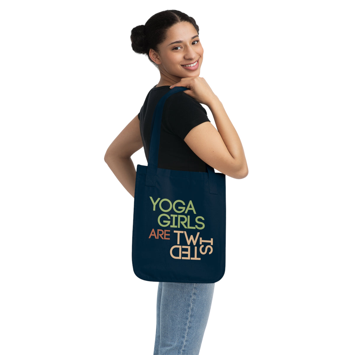 Yoga Girls Are Twisted Funny Yoga Shirt | Yoga Lovers Gift | Organic Canvas Tote Bag